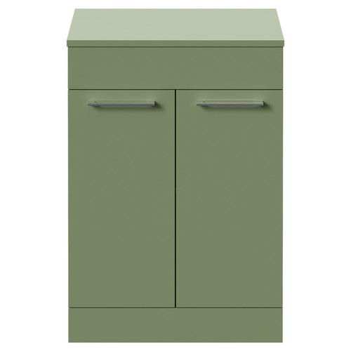 Napoli 460 Olive Green 600mm 2 Door Vanity Unit for Countertop Basins Front View