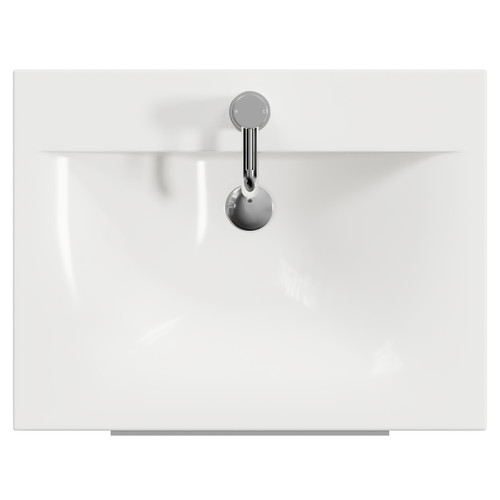 Napoli 460 Olive Green 600mm 2 Drawer Vanity Unit with Glide Basin Top View