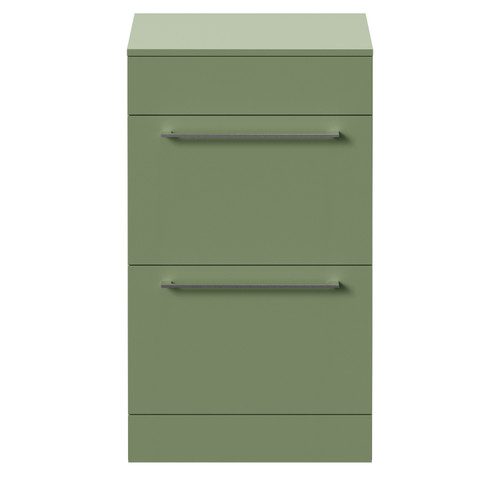 Napoli 390 Olive Green 500mm 2 Drawer Vanity Unit for Countertop Basins Front View