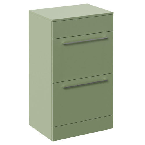 Napoli 390 Olive Green 500mm 2 Drawer Vanity Unit for Countertop Basins Left Hand View