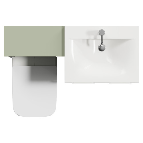 Napoli 460 Olive Green 1100mm 2 Door Vanity Unit Toilet Suite with Glide Basin Top View
