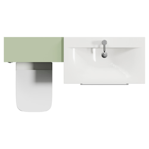 Napoli 460 Cento Olive Green 1400mm 2 Drawer Vanity Unit Toilet Suite with Glide Basin Top View