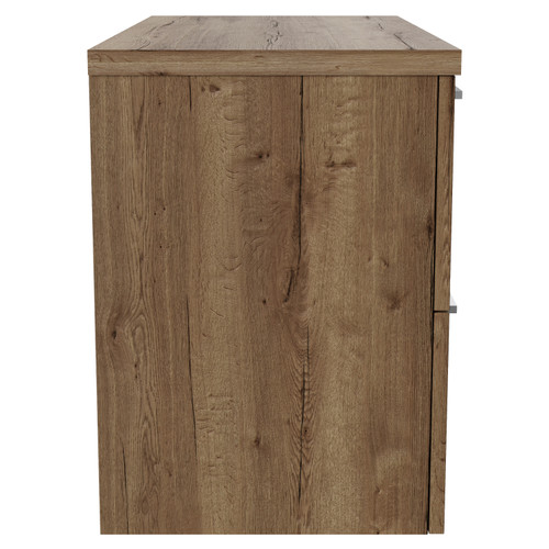 Napoli 390 Tobacco Oak 800mm Wall Mounted 2 Drawer Vanity Unit for Countertop Basins Side View