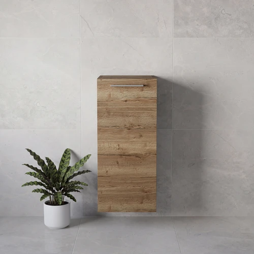 Napoli Tobacco Oak 350mm Wall Mounted Single Door Side Cabinet Lifestyle