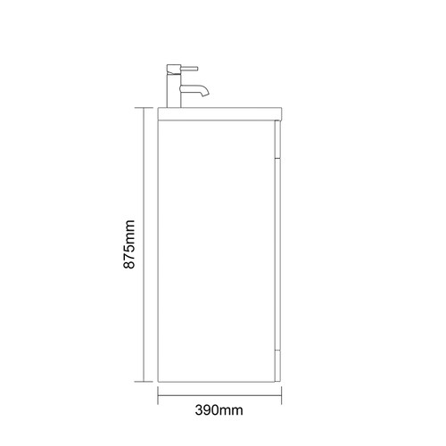 Napoli 390 Tobacco Oak 1200mm 4 Door Vanity Unit with Double Lucia Basins Side on Dimensions