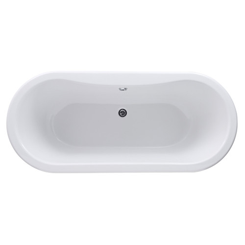 Hudson Reed Kingsbury 1690mm x 745mm Double Ended Freestanding Bath with Deacon Legs - RL1705M1 Top Viewed from Above