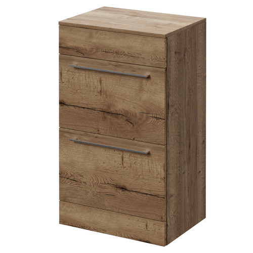 Napoli 390 Tobacco Oak 500mm 2 Drawer Vanity Unit for Countertop Basins Right Hand View