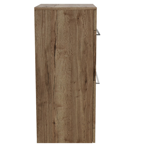 Napoli 390 Tobacco Oak 500mm 2 Drawer Vanity Unit for Countertop Basins Side View