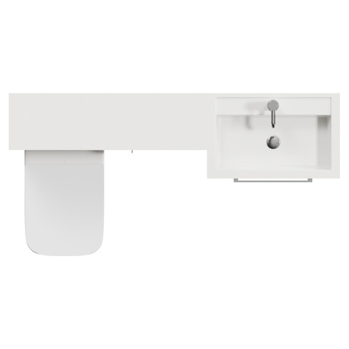Napoli 390 Tobacco Oak 1500mm 2 Drawer Vanity Unit Toilet Suite with Right Hand Square Lucia Basin Top View