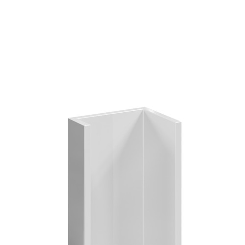 WholePanel 8mm Bright Polished Aluminium Wall Panel U Trim Left Hand View