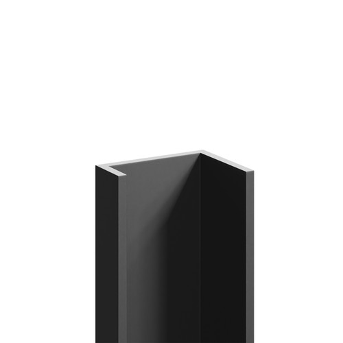 WholePanel 8mm Matt Black Anodised Aluminium Wall Panel U Trim Left Hand View