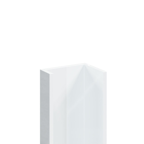 WholePanel 8mm White Aluminium Wall Panel U Trim Left Hand View