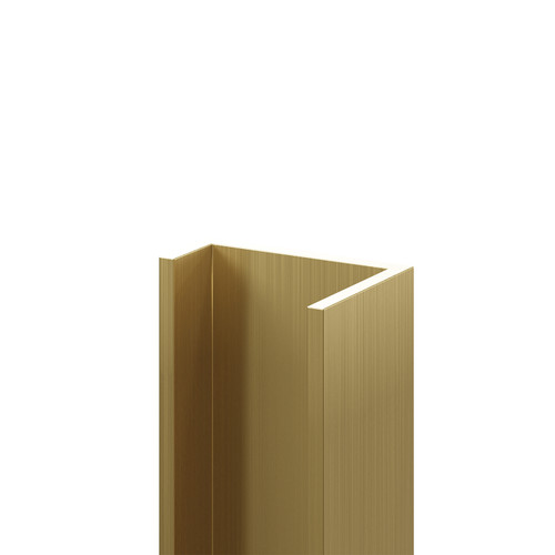 WholePanel 8mm Brushed Brass Aluminium Wall Panel U Trim Right Hand View