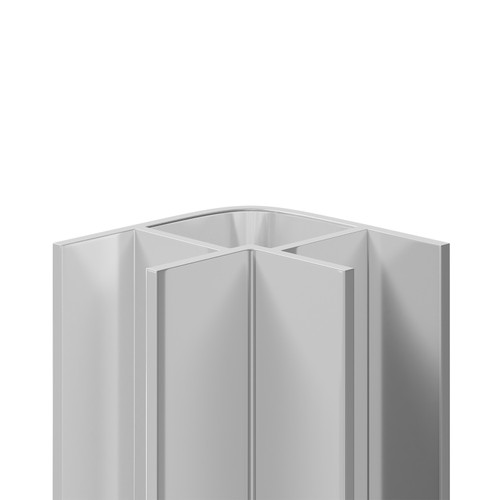 WholePanel 8mm Bright Polished Aluminium Wall Panel External Corner Trim Front View