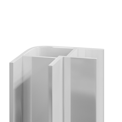WholePanel 8mm Bright Polished Aluminium Wall Panel External Corner Trim Left Hand View