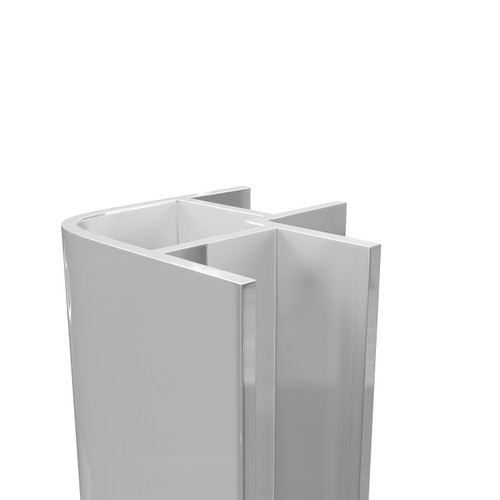 WholePanel 8mm Bright Polished Aluminium Wall Panel External Corner Trim Side View