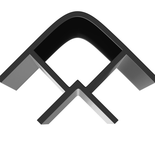 WholePanel 8mm Matt Black Anodised Aluminium Wall Panel External Corner Trim Top View