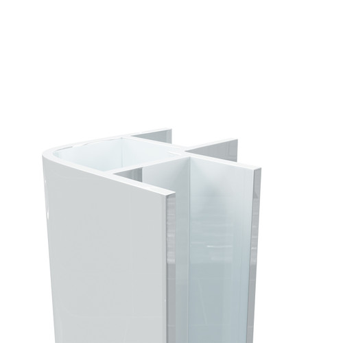 WholePanel 8mm White Aluminium Wall Panel External Corner Trim Side View
