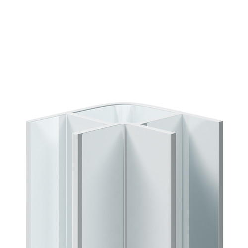 WholePanel 8mm White Aluminium Wall Panel External Corner Trim Front View