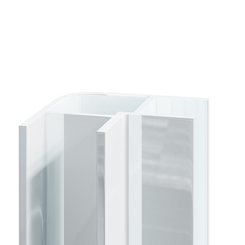 WholePanel 8mm White Aluminium Wall Panel External Corner Trim Left Hand View