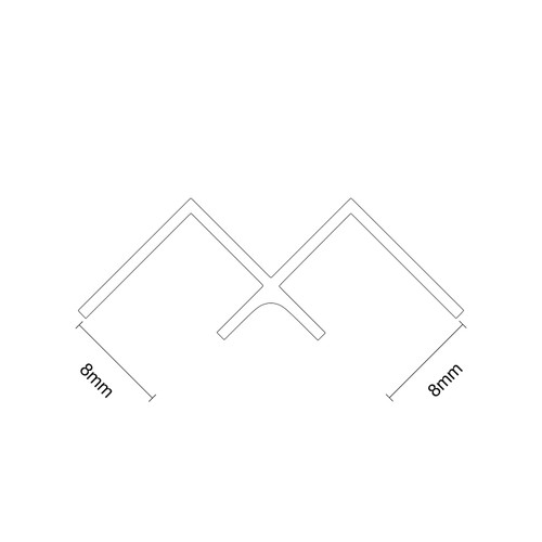 WholePanel 8mm Silver Aluminium Wall Panel Internal Corner Trim Dimensions Top