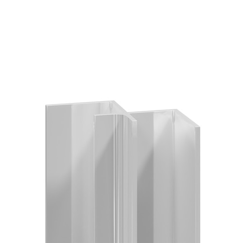 WholePanel 8mm Bright Polished Aluminium Wall Panel Internal Corner Trim Right Hand View