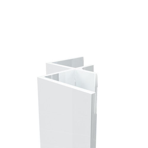 WholePanel 8mm White Aluminium Wall Panel Internal Corner Trim Side View