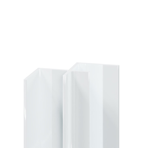 WholePanel 8mm White Aluminium Wall Panel Internal Corner Trim Left Hand View