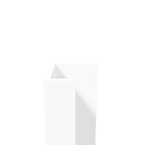 WholePanel 8mm White Wall Panel U Trim Side View