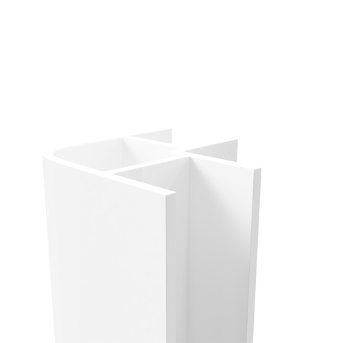 WholePanel 8mm White Wall Panel External Corner Trim Side View