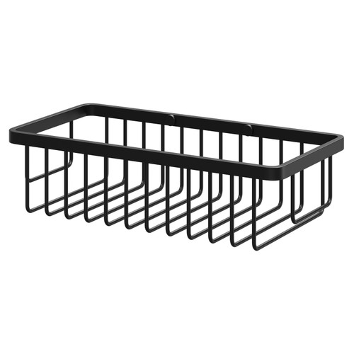 Milos Mini Colore Matt Black Rectangular Wall Mounted Wire Basket Right Hand View