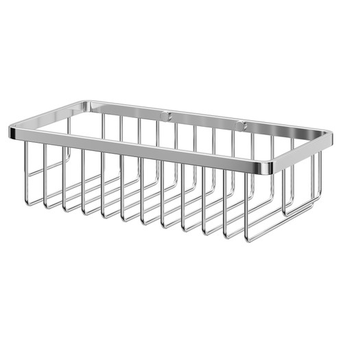 Milos Mini Chrome Rectangular Wall Mounted Wire Basket Right Hand View