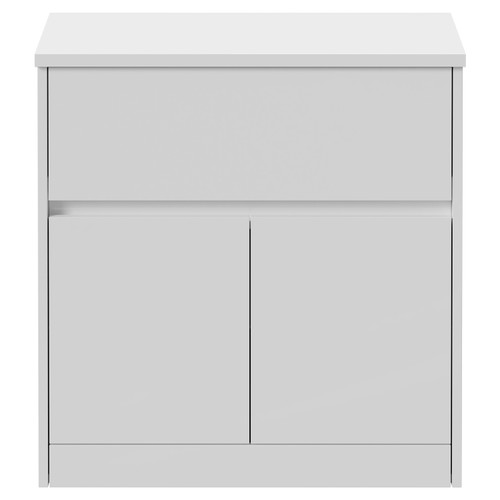 Montego Gloss White 800mm Wall Mounted 2 Drawer Vanity Unit for Countertop Basins Front View