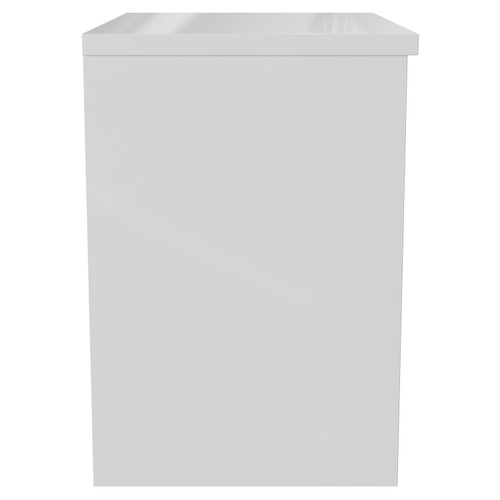 Montego Gloss White 600mm Wall Mounted 2 Drawer Vanity Unit for Countertop Basins Side View