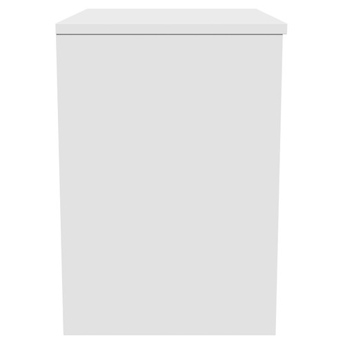 Montego Satin White 600mm Wall Mounted 2 Drawer Vanity Unit for Countertop Basins Side View