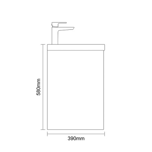 Montego Gloss White 1200mm Wall Mounted 4 Drawer Vanity Unit with Glide Double Basin Dimensions Side