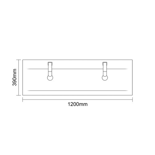 Montego Gloss White 1200mm Wall Mounted 4 Drawer Vanity Unit with Glide Double Basin Dimensions Top