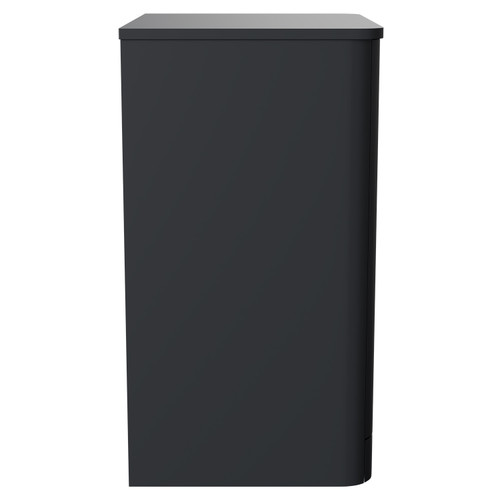 Vela Satin Anthracite 600mm Floor Standing 2 Door Vanity Unit for Countertop Basins Side View