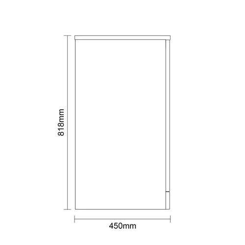 Vela Satin Anthracite 600mm Floor Standing 2 Door Vanity Unit for Countertop Basins Dimensions Side