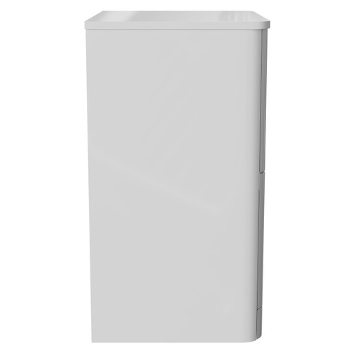 Vela Gloss White 600mm Floor Standing 2 Drawer Vanity Unit for Countertop Basins Side View