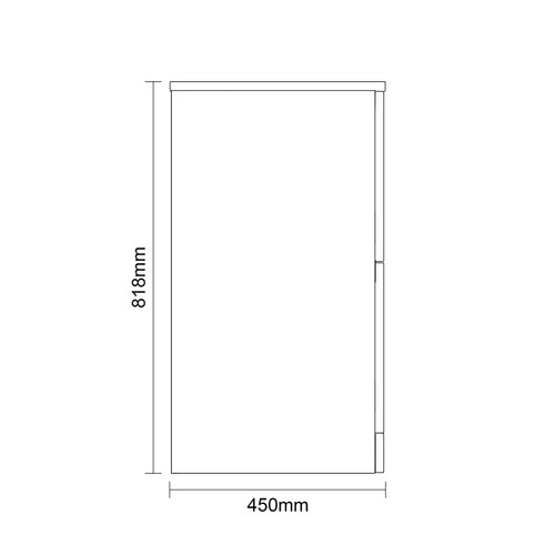 Vela Satin Anthracite 600mm Floor Standing 2 Drawer Vanity Unit for Countertop Basins Dimensions Side