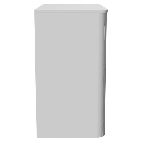Vela Satin White 800mm Floor Standing 2 Drawer Vanity Unit for Countertop Basins Side View