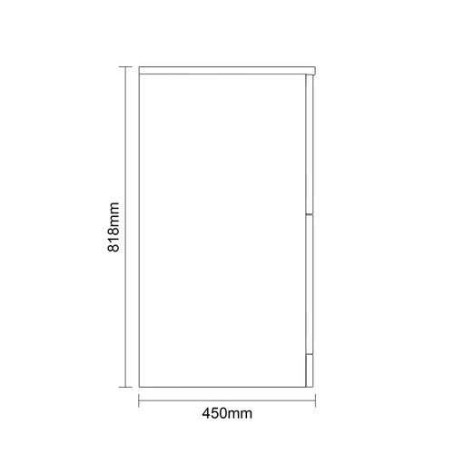 Vela Satin White 800mm Floor Standing 2 Drawer Vanity Unit for Countertop Basins Dimensions Side