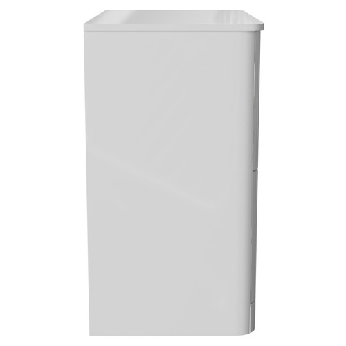 Vela Gloss White 800mm Floor Standing 2 Drawer Vanity Unit for Countertop Basins Side View