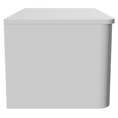 Vela Satin White 800mm Wall Mounted Single Drawer Vanity Unit for Countertop Basins Side View