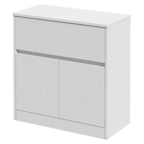 Montego Satin White 800mm Floor Standing 1 Drawer 2 Door Vanity Unit for Countertop Basins Right Hand View