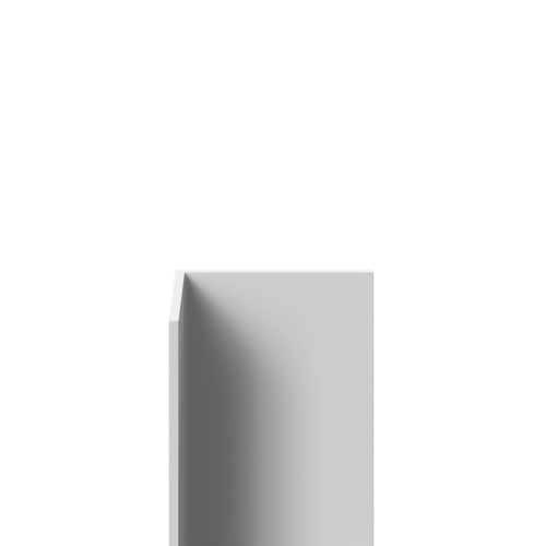 WholePanel White Aluminium 20mm Rigid Angle Profile Corner Trim Side View