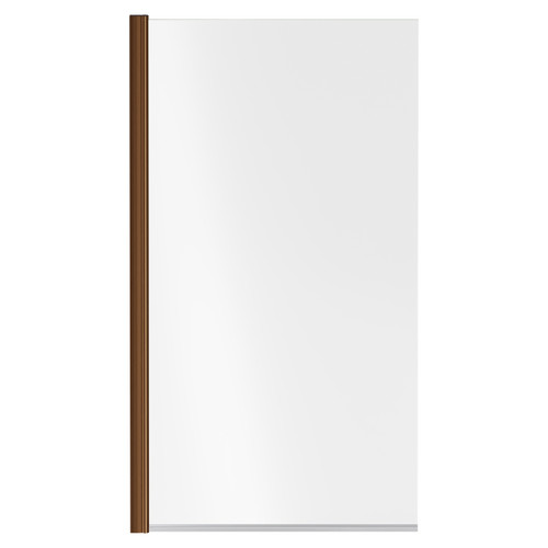 Colore Square Brushed Bronze 785 Single Section Bath Shower Screen