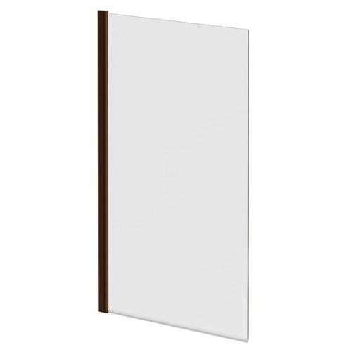 Colore Square Brushed Bronze 785mm Single Section Bath Shower Screen