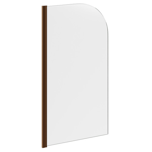 Colore Round Brushed Bronze 770mm Single Section Bath Shower Screen